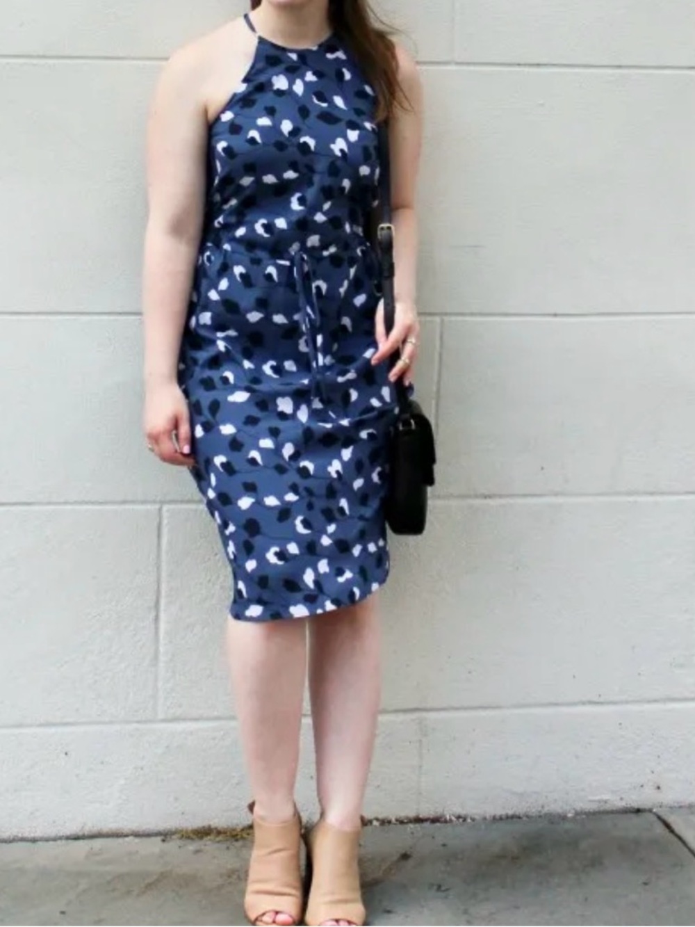Chic LOFT Navy and White spaghetti straps Dress